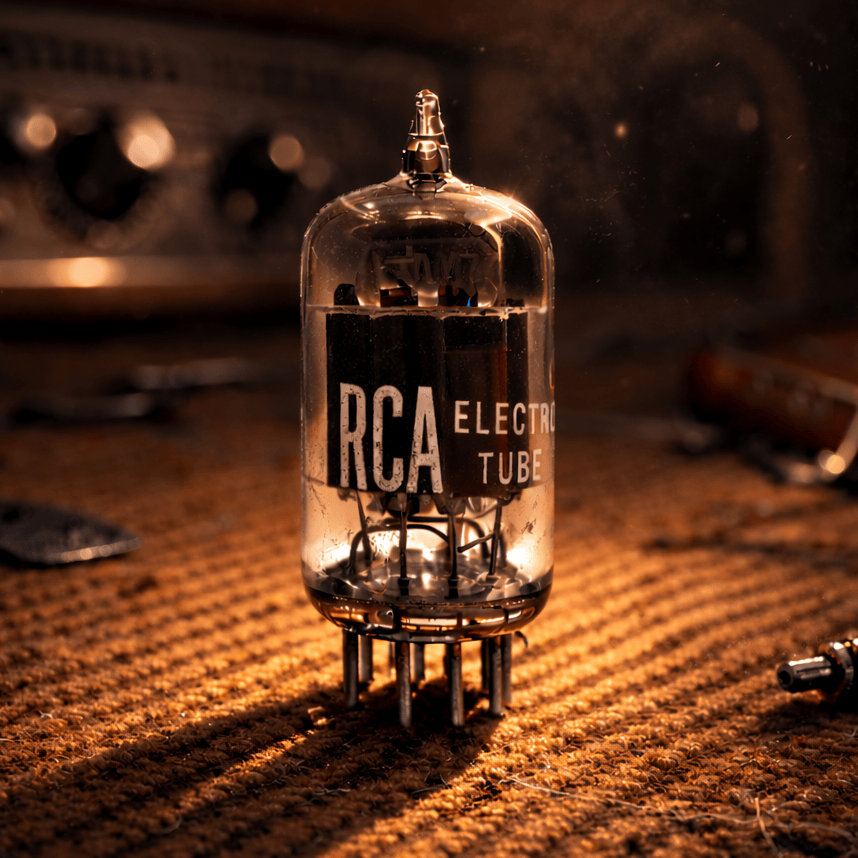 RCA 12AX7 Black Plate On Tweed