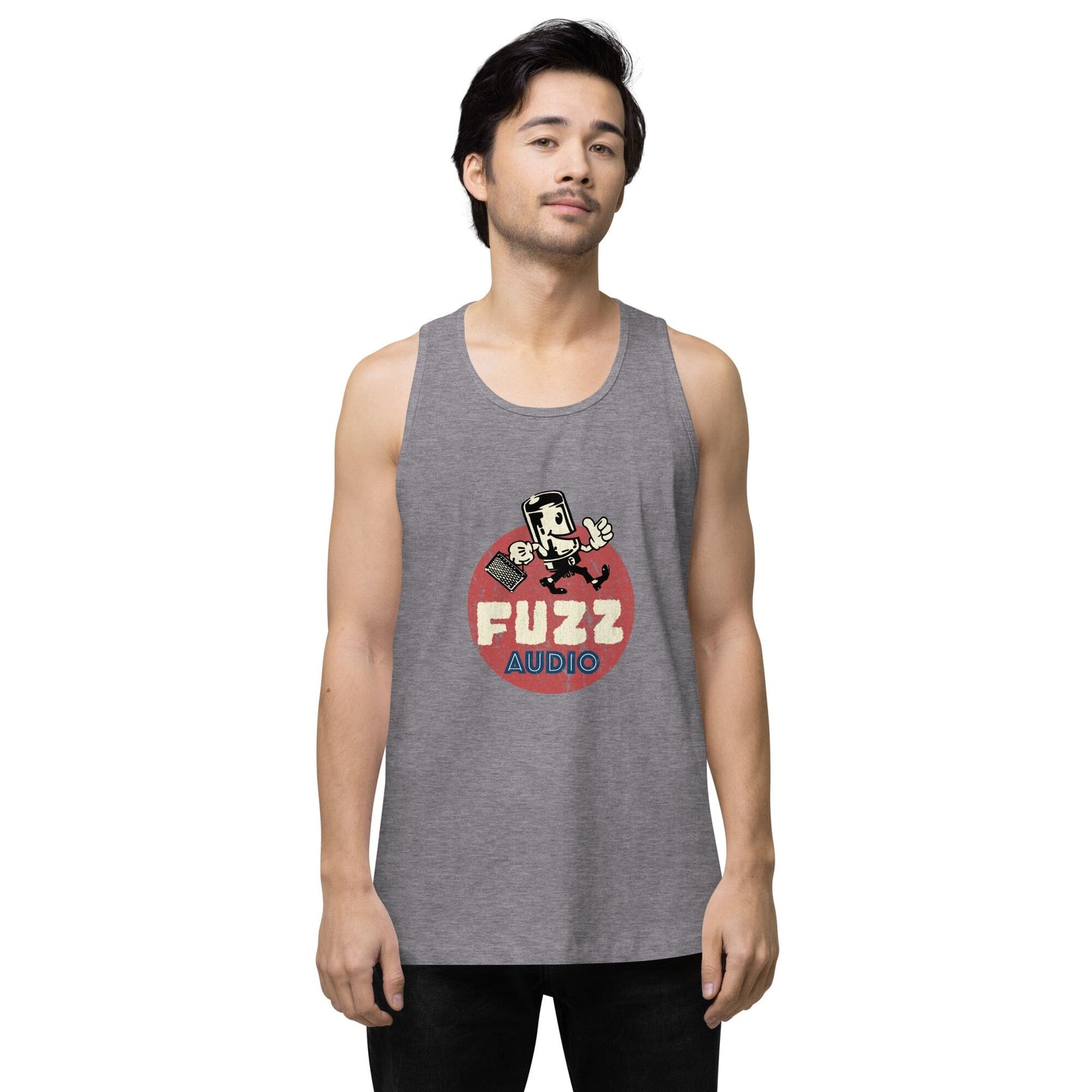 Fuzz Audio Mens Premium Tank Top Fuzz Audio Athletic Heather S