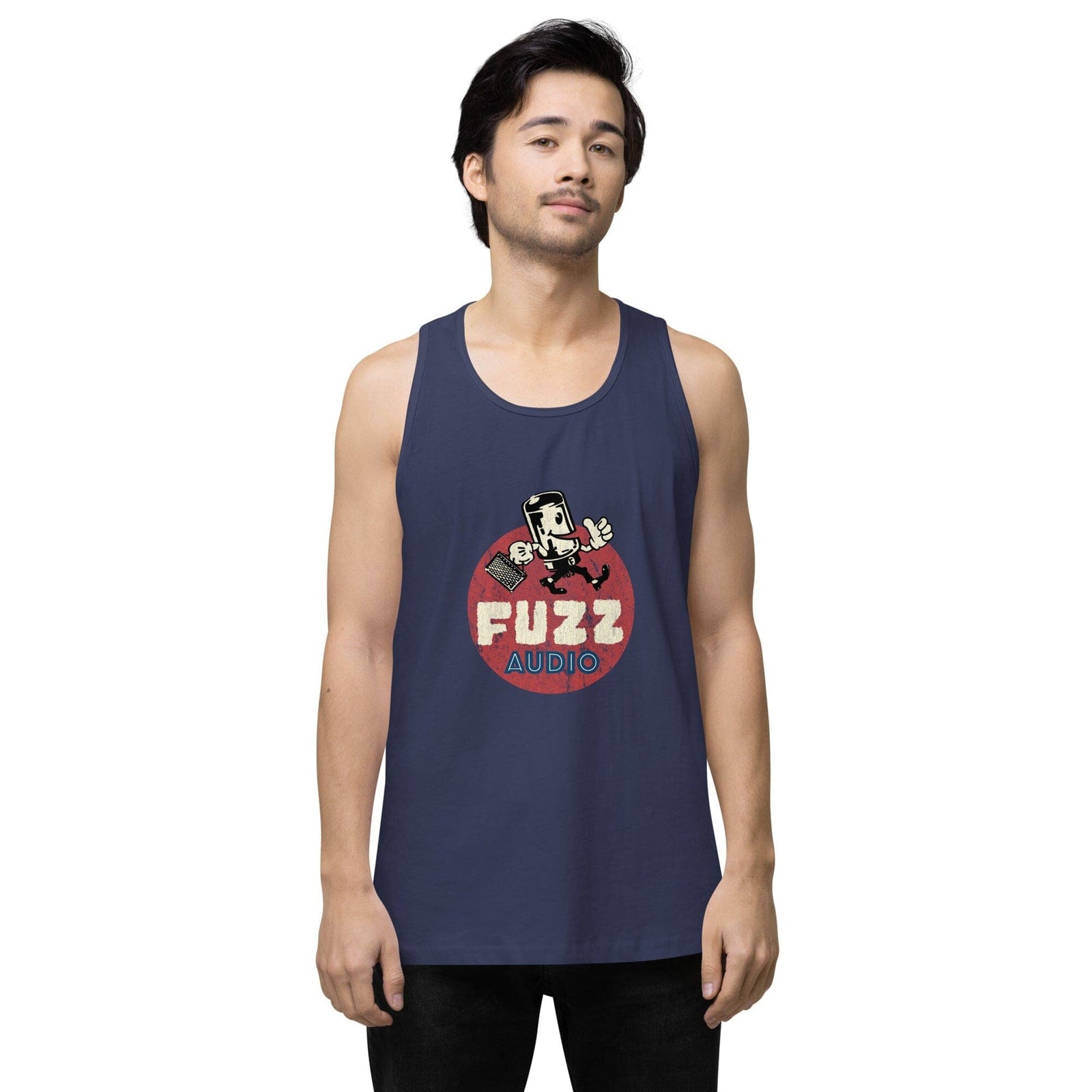 Fuzz Audio Mens Premium Tank Top Fuzz Audio Harbor Blue S