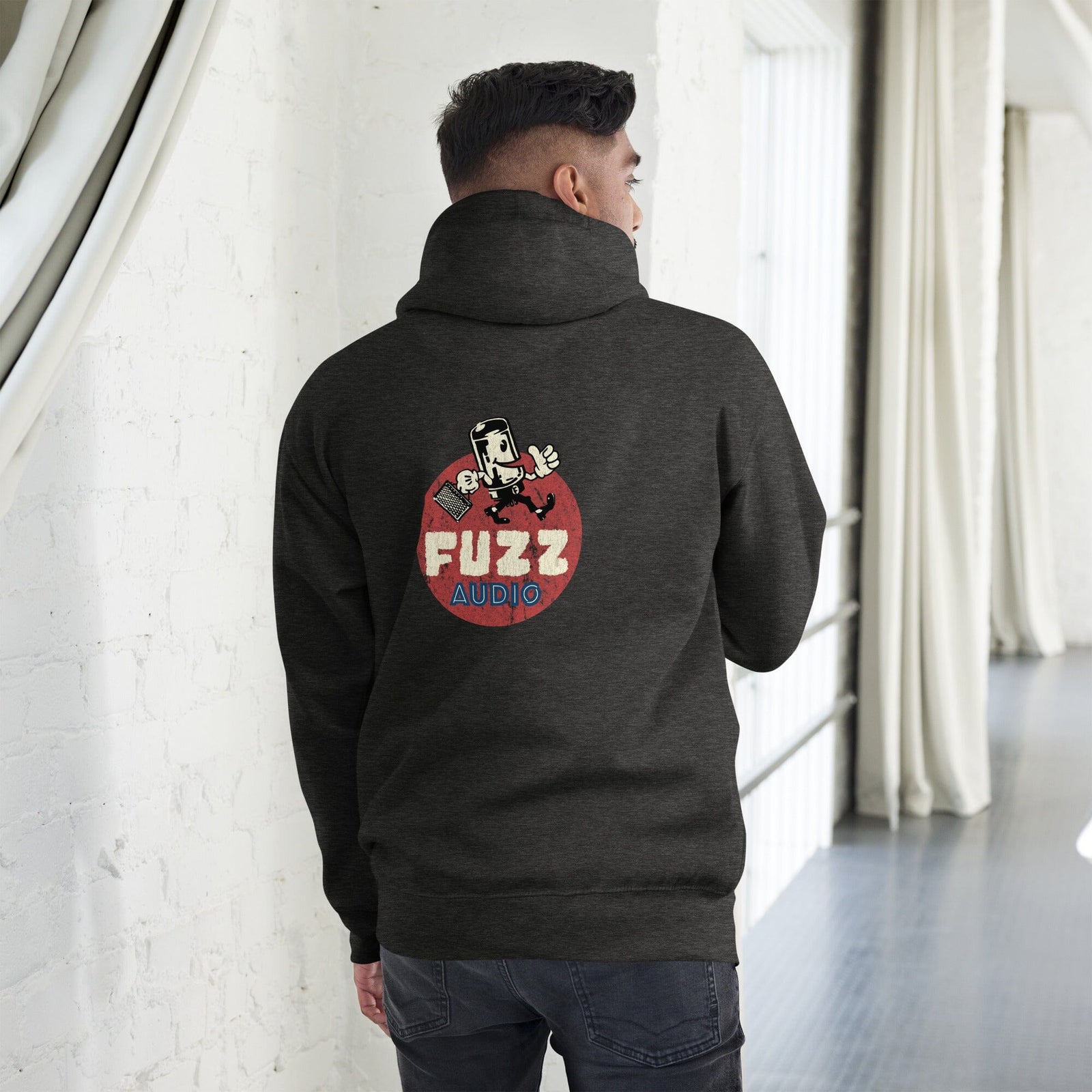 Fuzz Audio Unisex Hoodie - Back Logo Fuzz Audio Charcoal Heather S