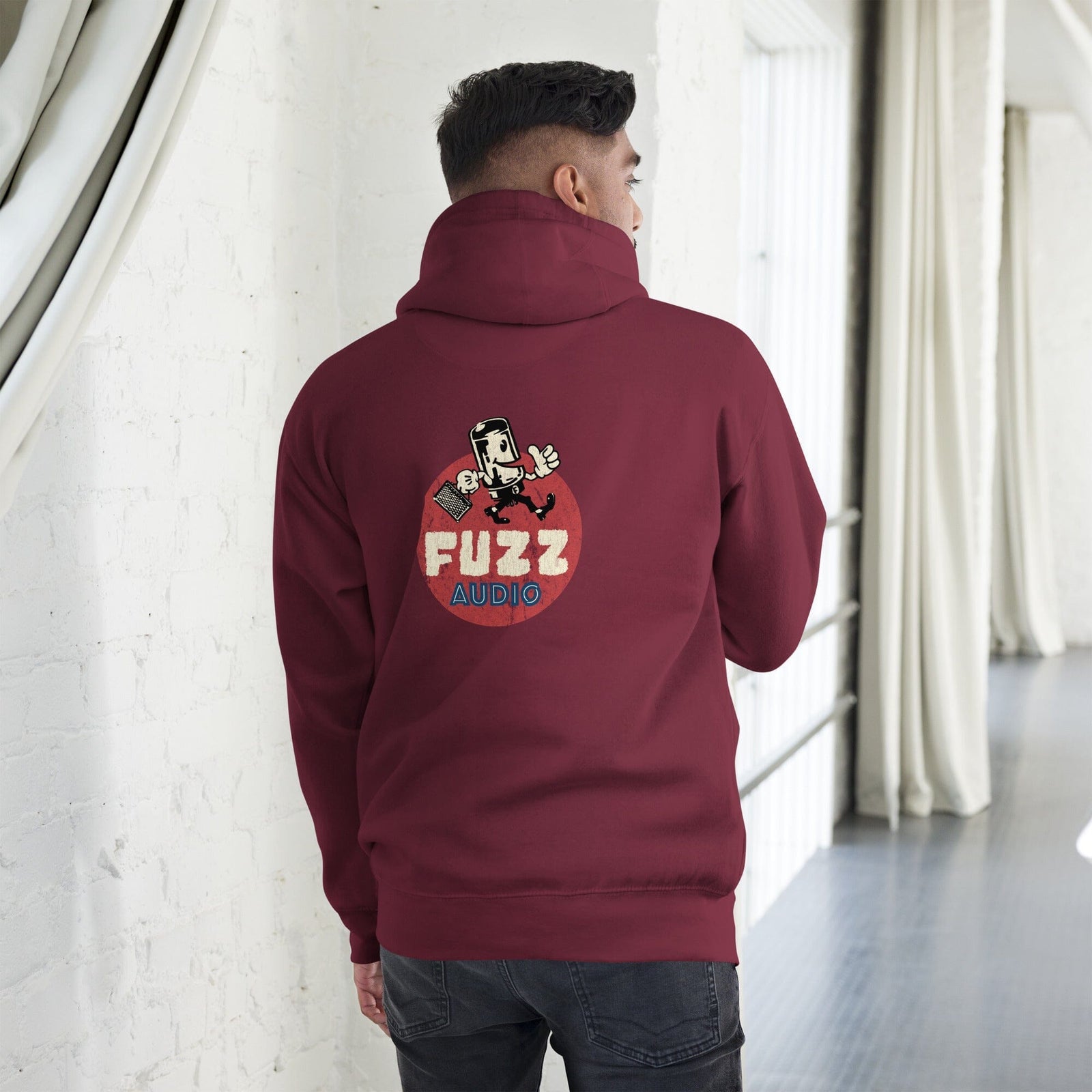 Fuzz Audio Unisex Hoodie - Back Logo Fuzz Audio Maroon S