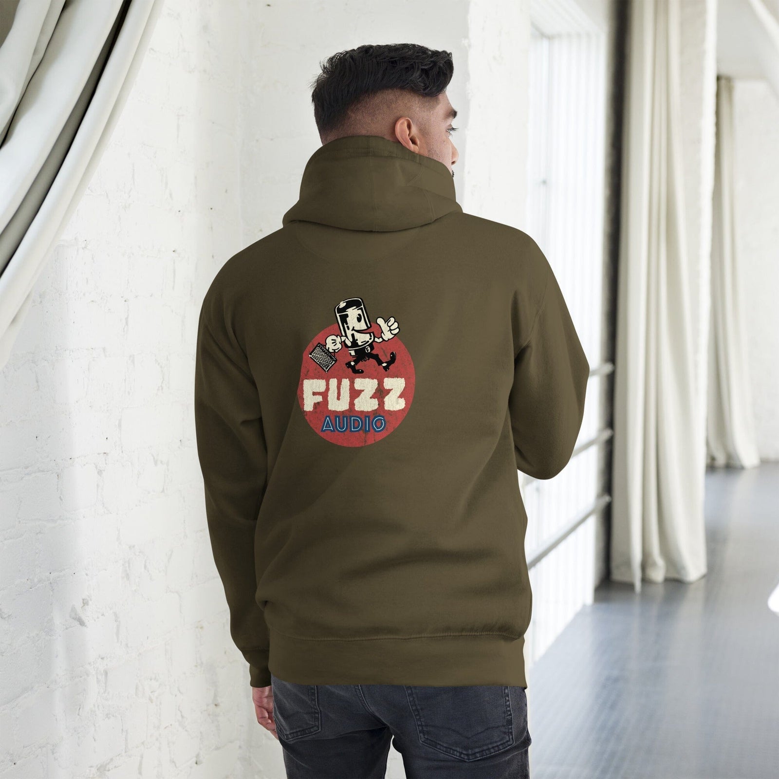Fuzz Audio Unisex Hoodie - Back Logo Fuzz Audio Military Green S