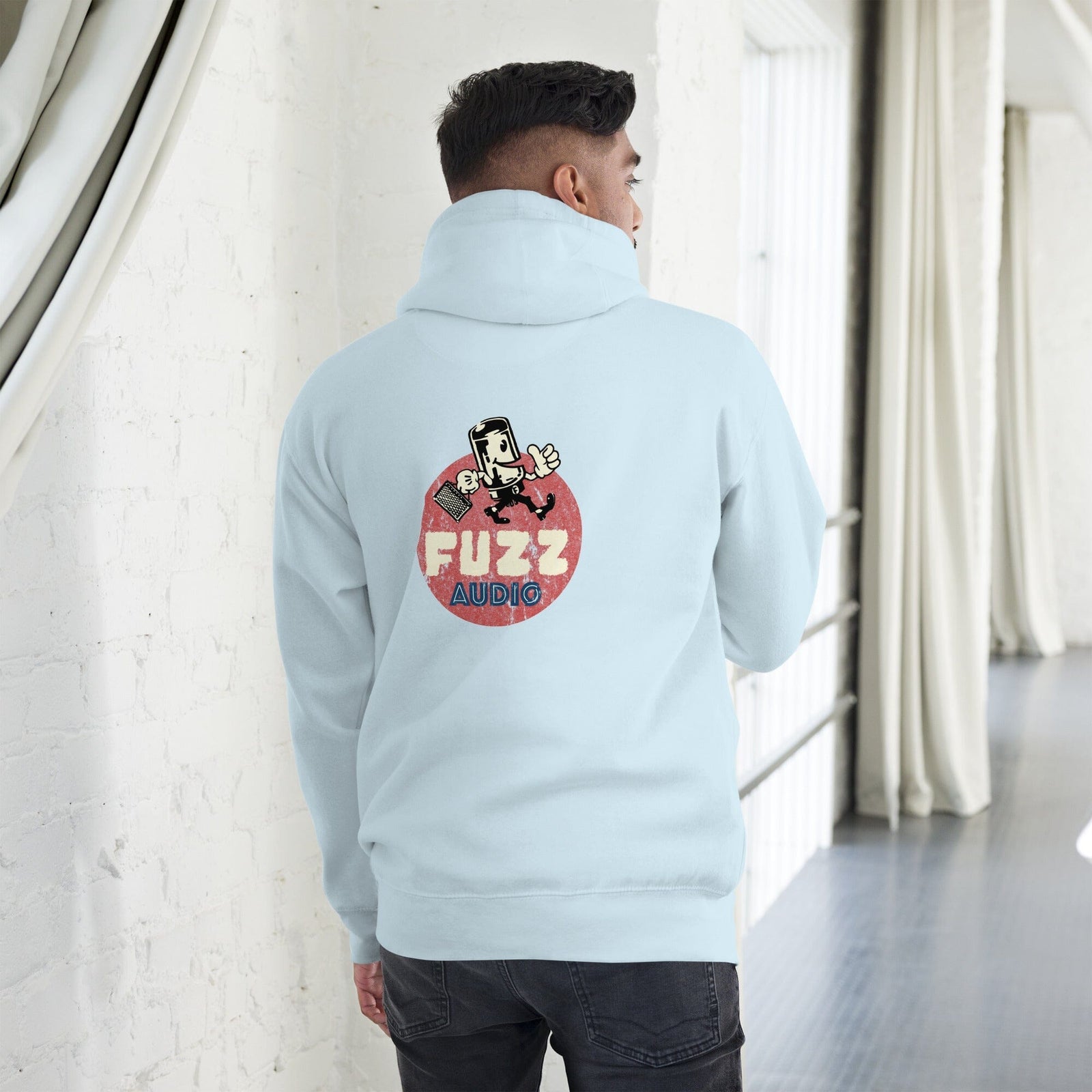 Fuzz Audio Unisex Hoodie - Back Logo Fuzz Audio Sky Blue S