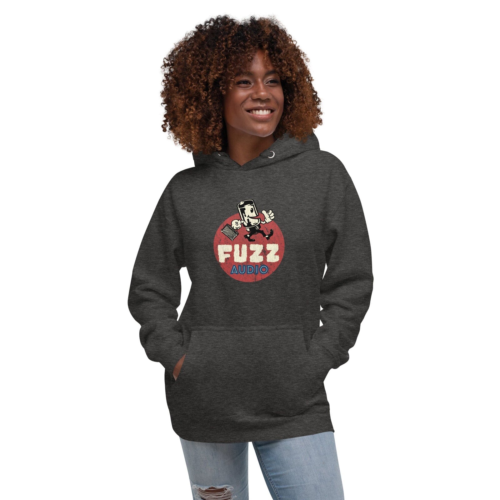 Fuzz Audio Unisex Hoodie - Front Logo Fuzz Audio Charcoal Heather S