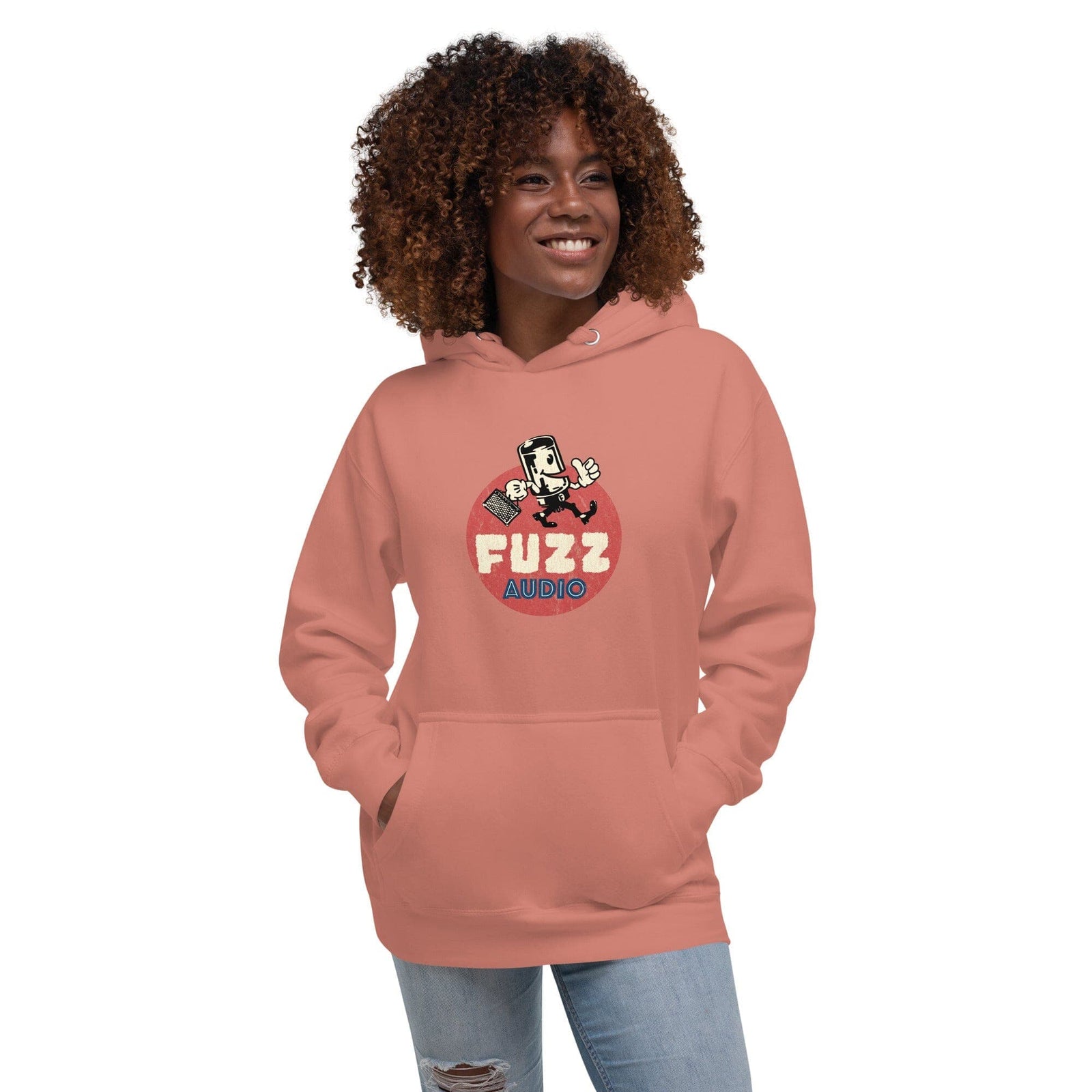 Fuzz Audio Unisex Hoodie - Front Logo Fuzz Audio Dusty Rose S