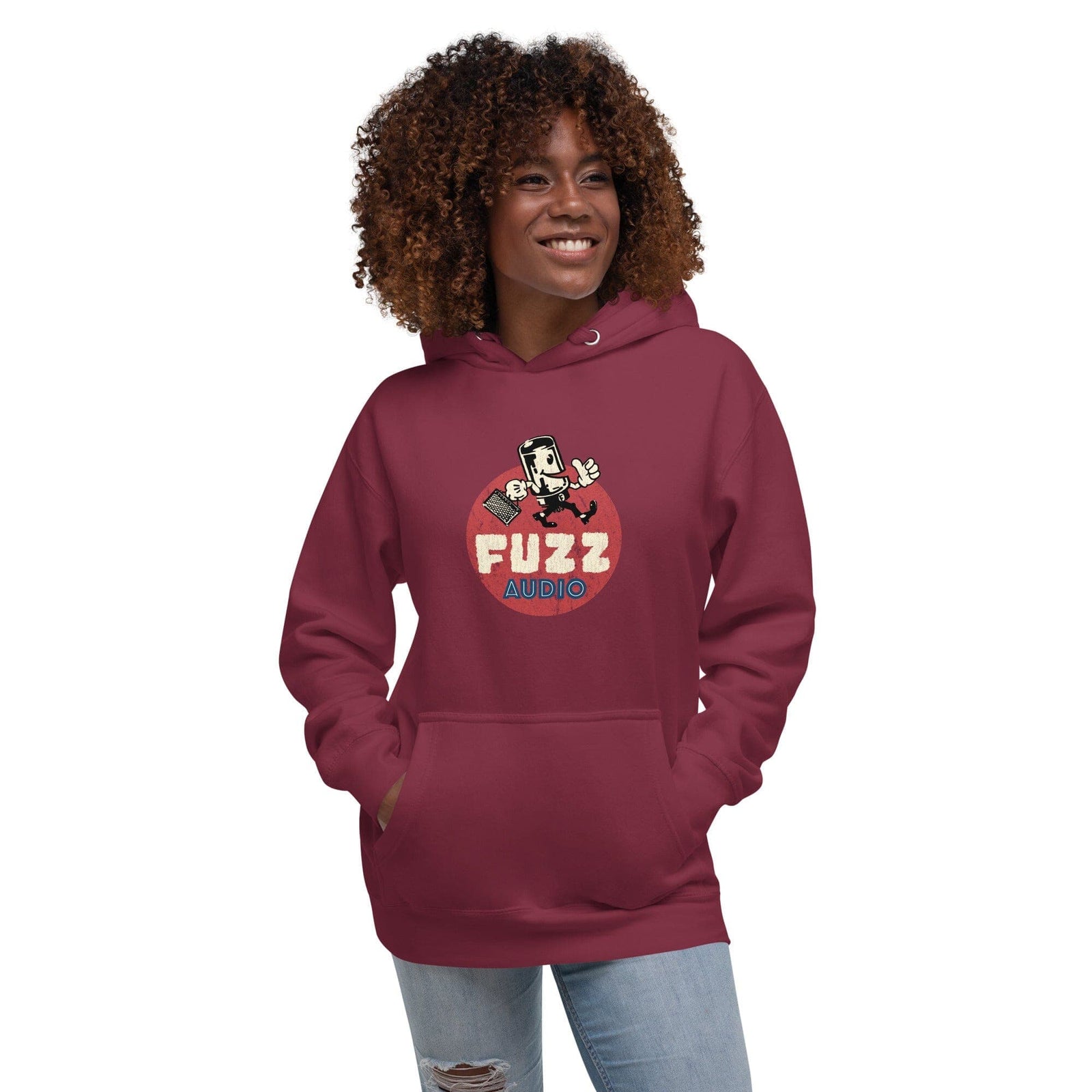 Fuzz Audio Unisex Hoodie - Front Logo Fuzz Audio Maroon S
