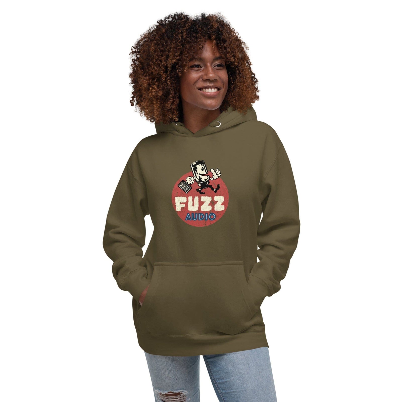 Fuzz Audio Unisex Hoodie - Front Logo Fuzz Audio Military Green S