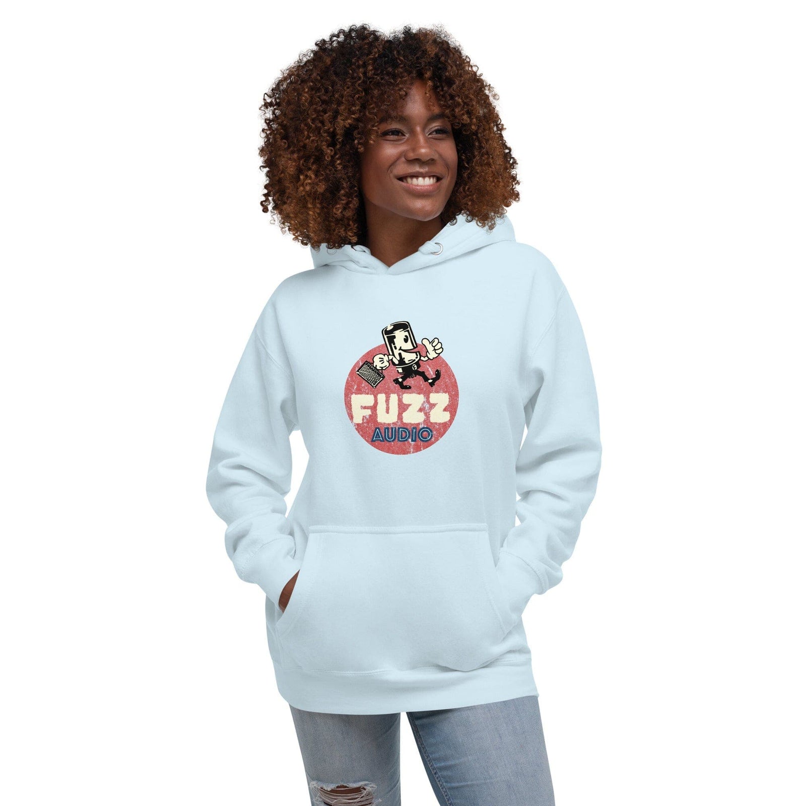 Fuzz Audio Unisex Hoodie - Front Logo Fuzz Audio Sky Blue S
