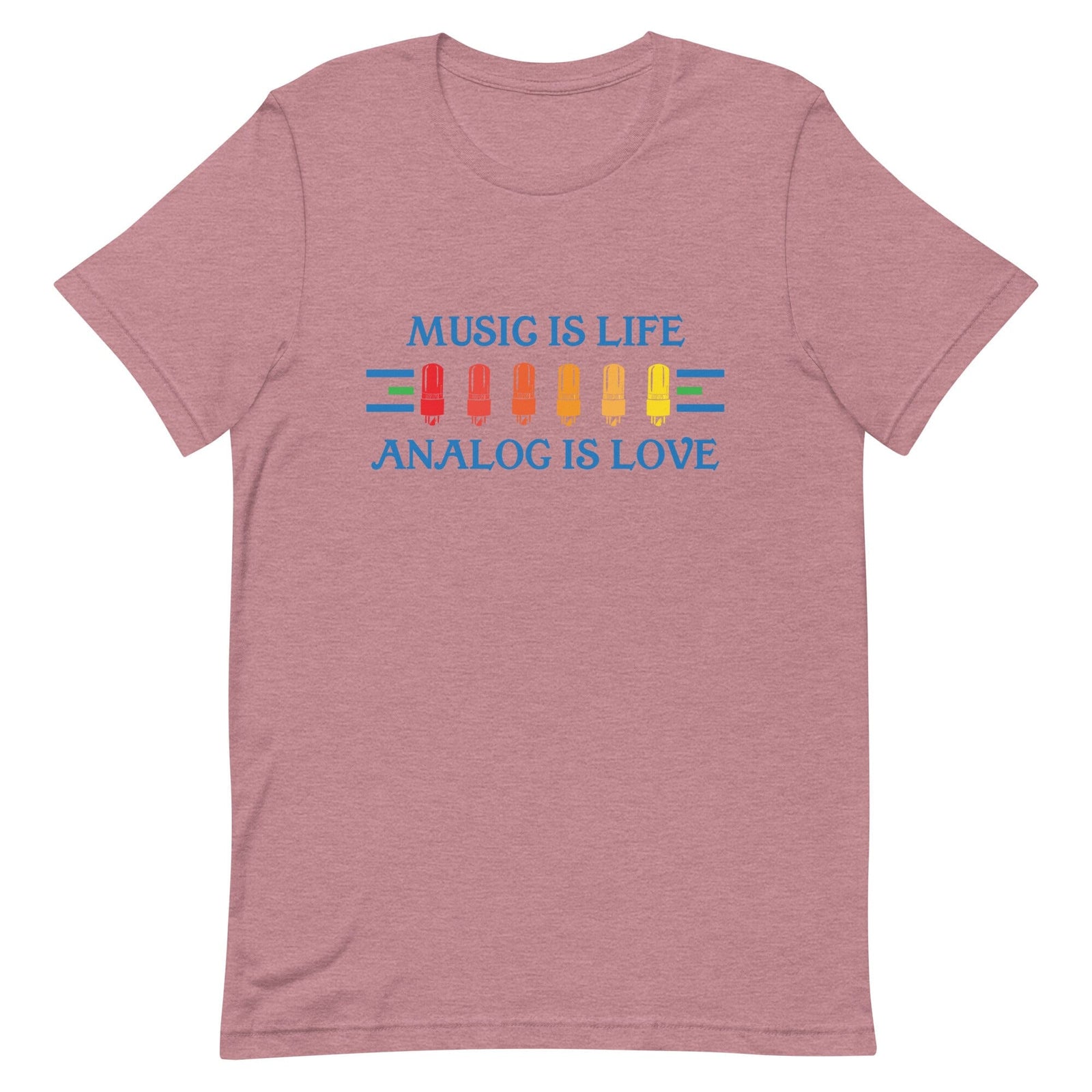 Music is Life, Analog is Love Shirt Apparel Fuzz Audio Heather Orchid S