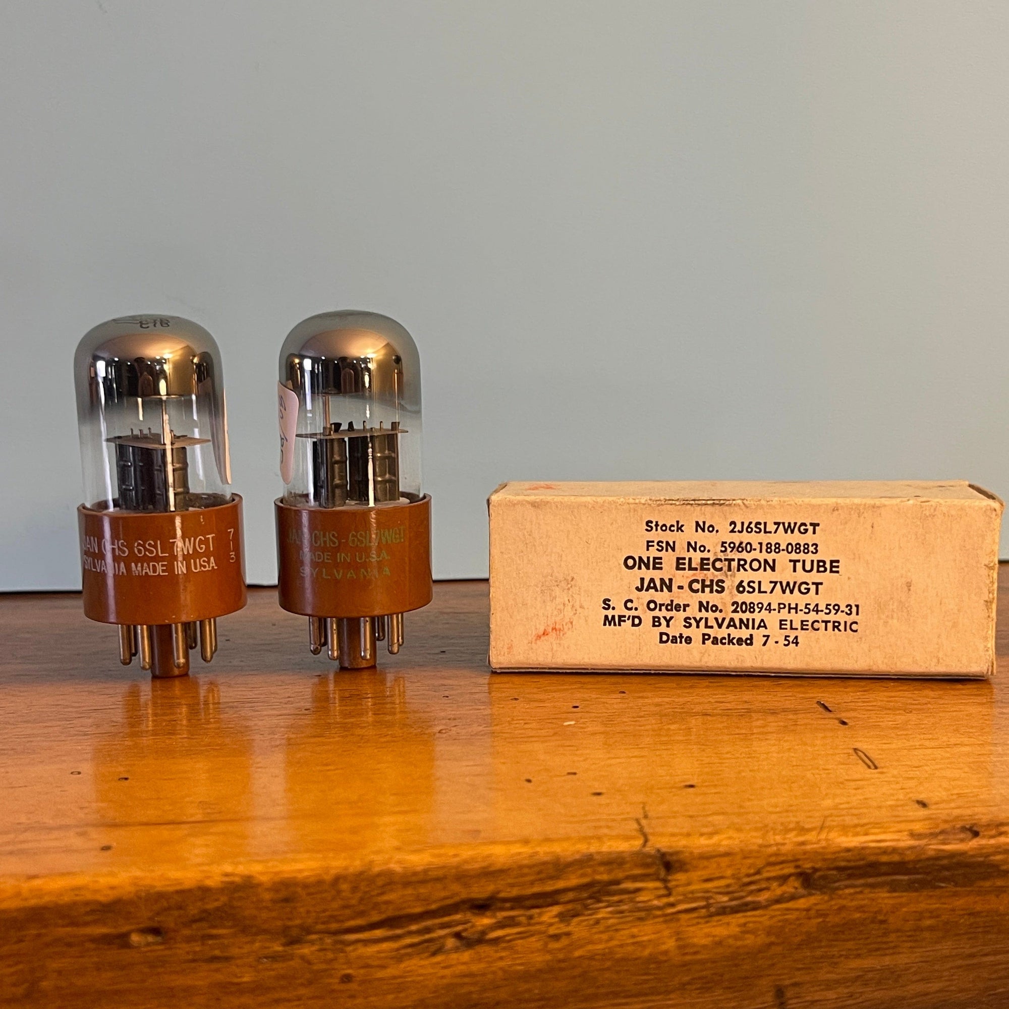 Sylvania JAN CHS 6SL7WGT Brown Base Vacuum Tubes | Fuzz Audio