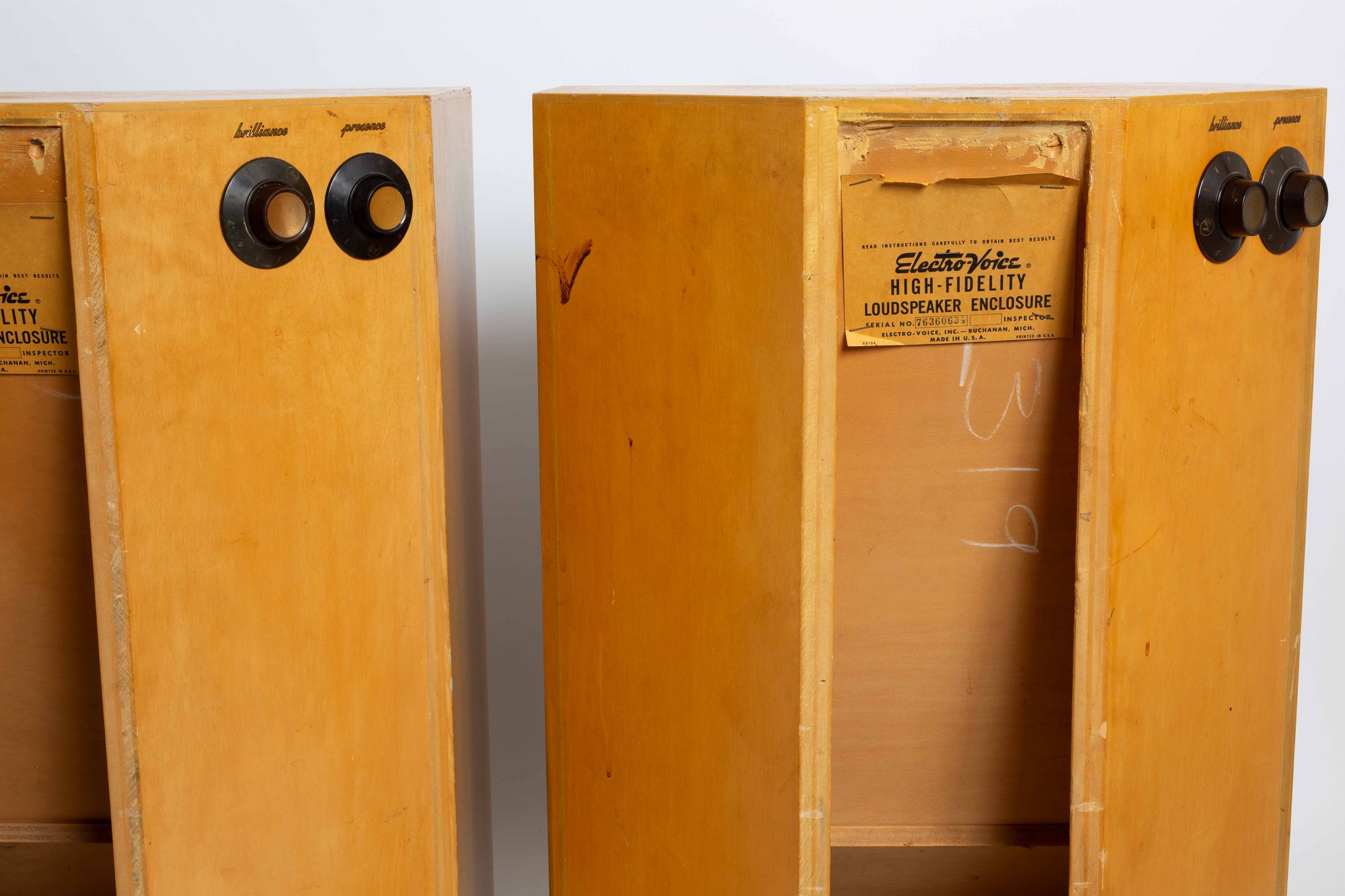 Electro-Voice Aristocrat 3-Way Speakers in Rare White Oak - Restored