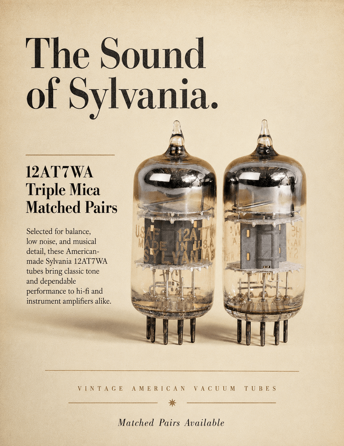Sylvania 12AT7WA Triple Mica Matched Pair 2