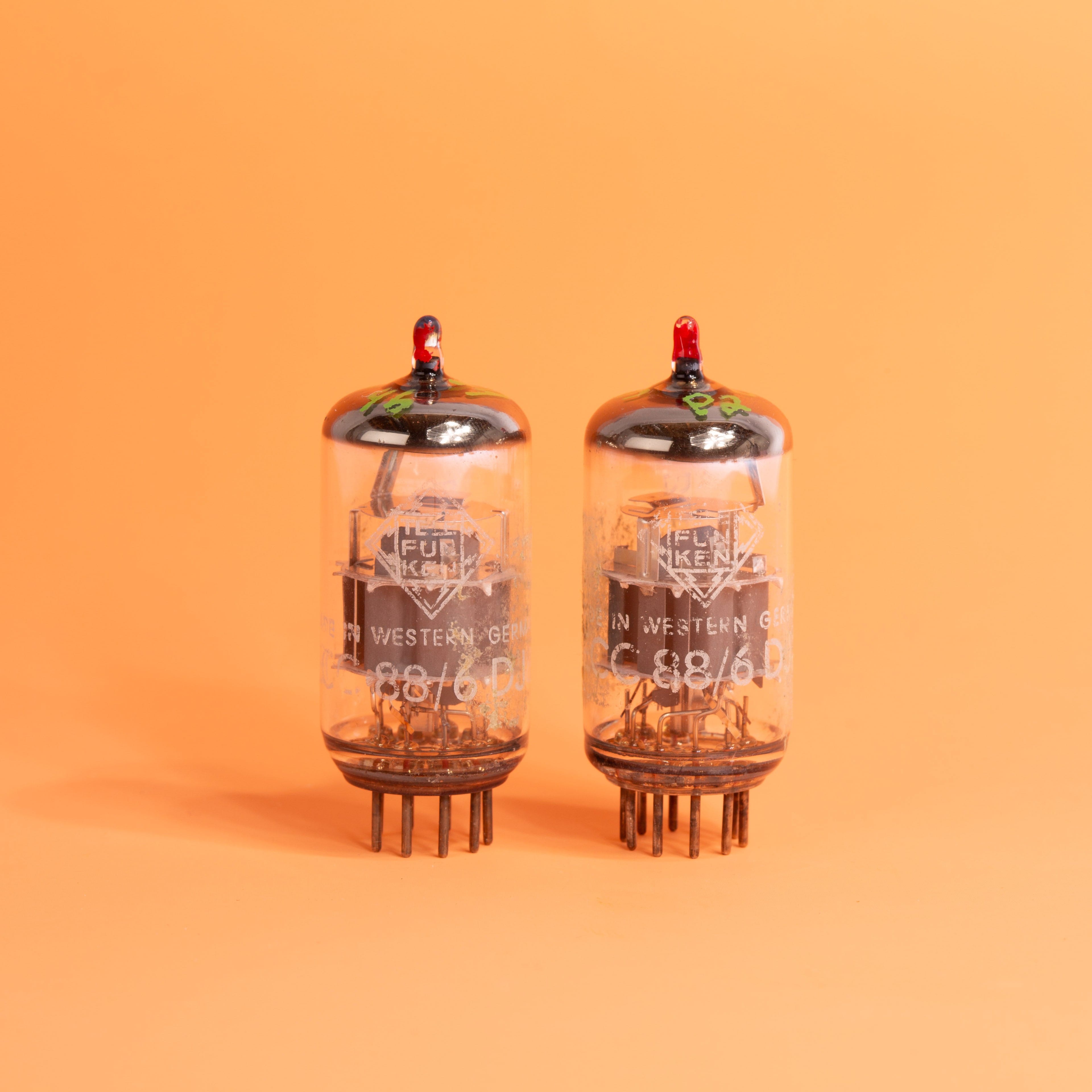 Telefunken 6DJ8 / ECC88 Selected Red Tip Matched Pair - ANOS