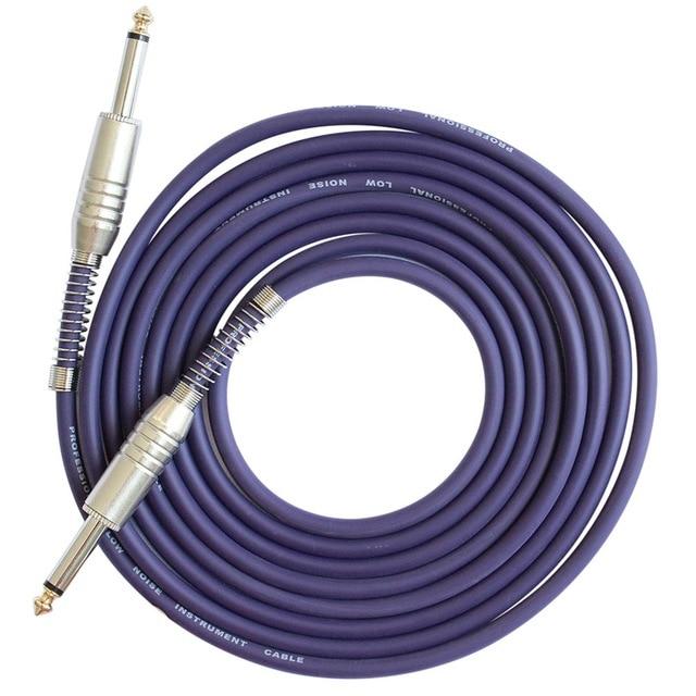 FFLGW-24 Mono Jack Guitar Cable Audio Male to Male Cable Wire Cord Rubber Copper 6.35mm 1/4 Inch Straight Plug for Electric Instruments Guitar Accessories Fuzz Audio Purple United States 