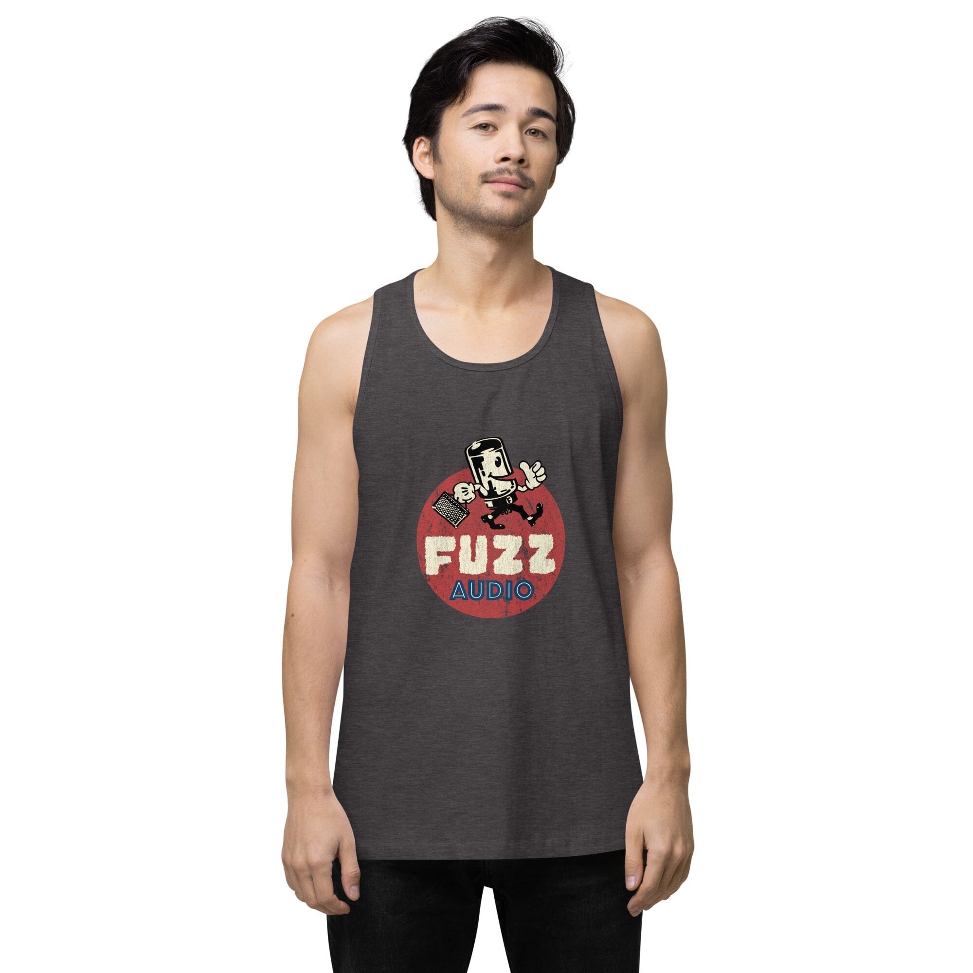 Fuzz Audio Mens Premium Tank Top Fuzz Audio Charcoal Heather S 