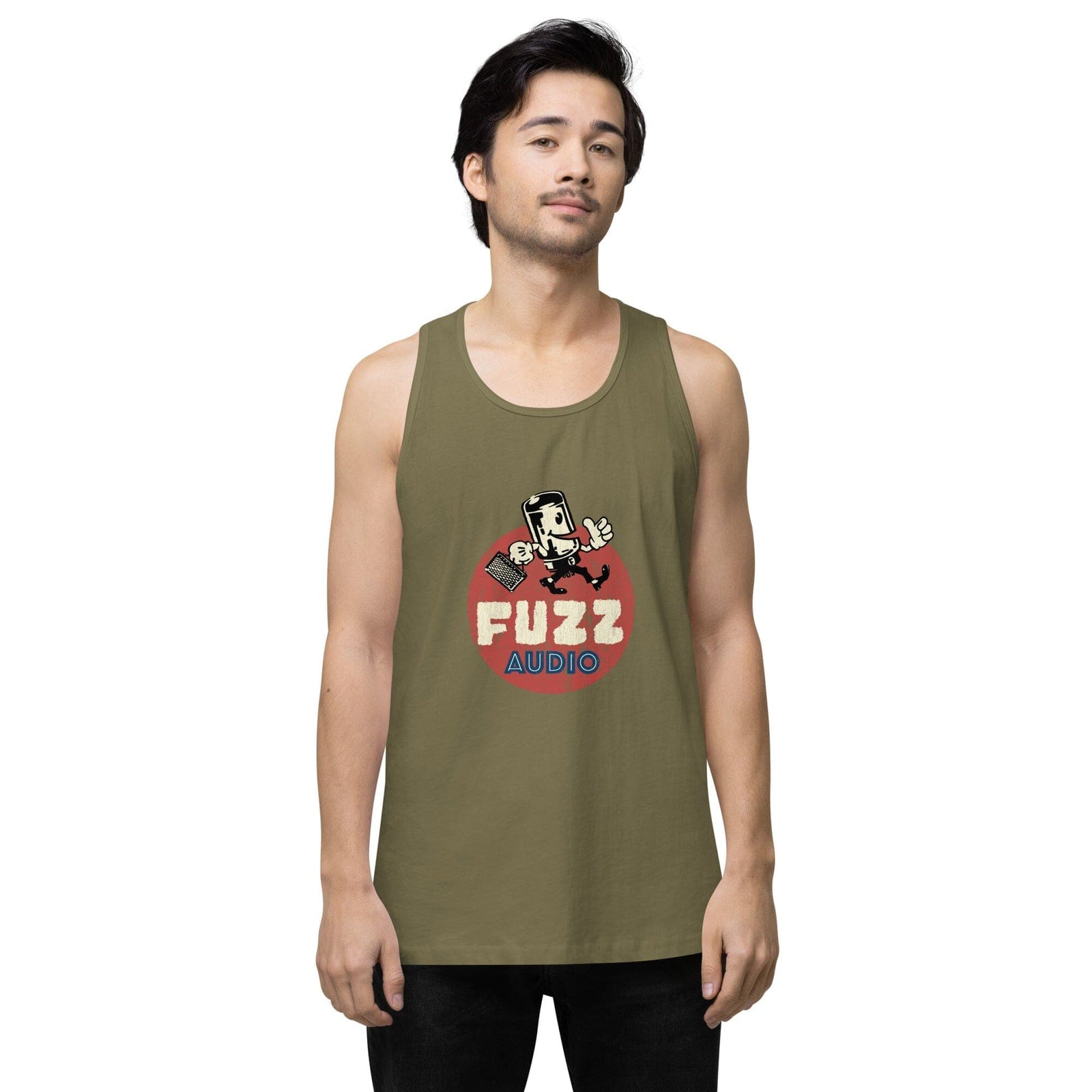 Fuzz Audio Mens Premium Tank Top Fuzz Audio Military Green S 