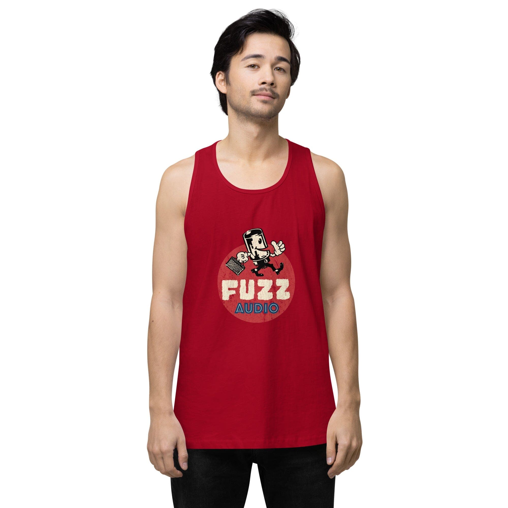 Fuzz Audio Mens Premium Tank Top Fuzz Audio Red S 