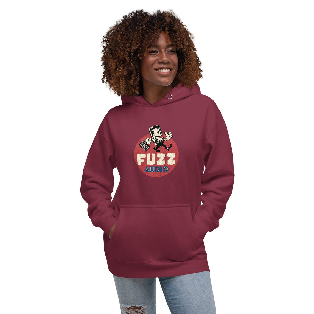 Fuzz Audio Unisex Hoodie - Front Logo Fuzz Audio Maroon S 