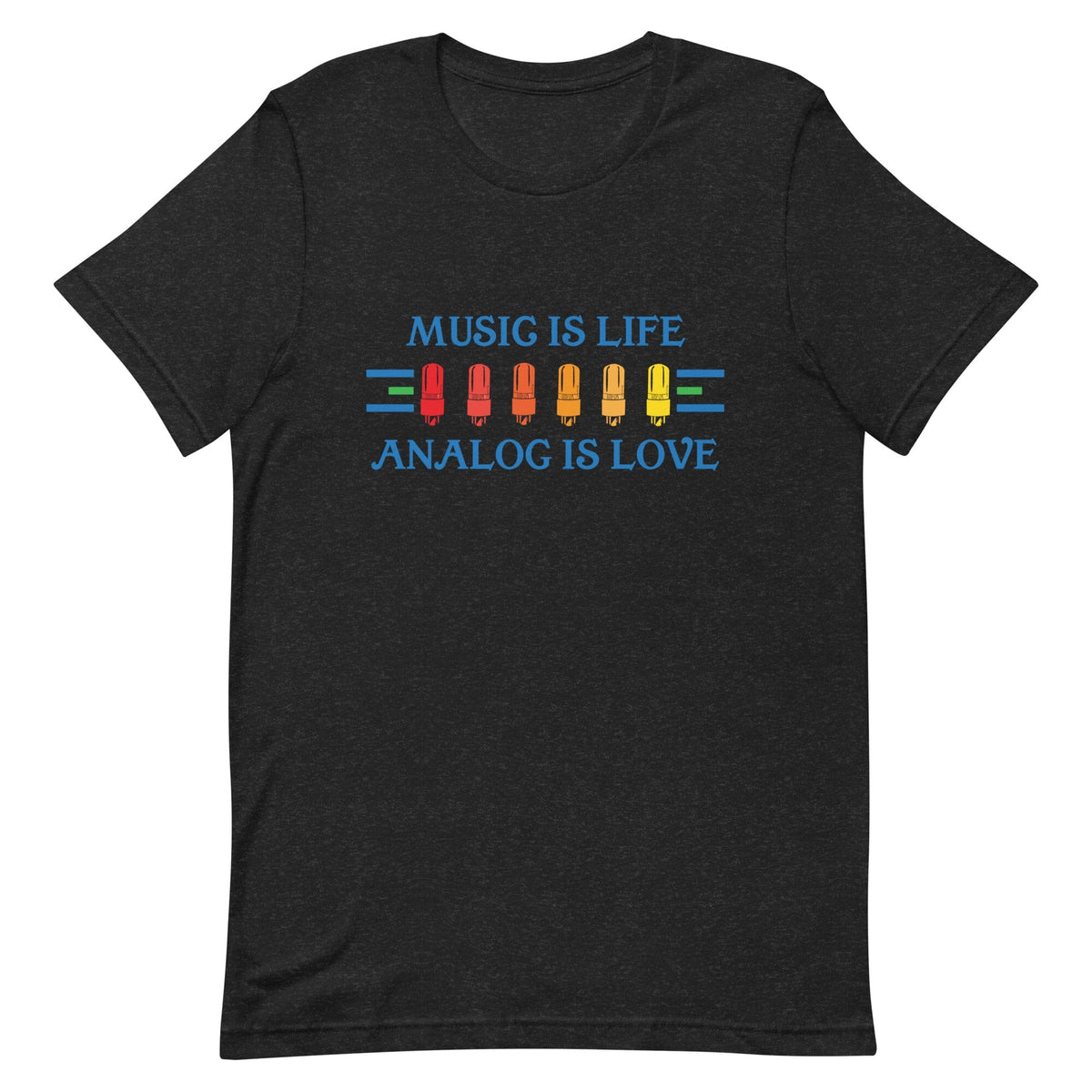 Music is Life, Analog is Love Shirt Apparel Fuzz Audio Black Heather XS 