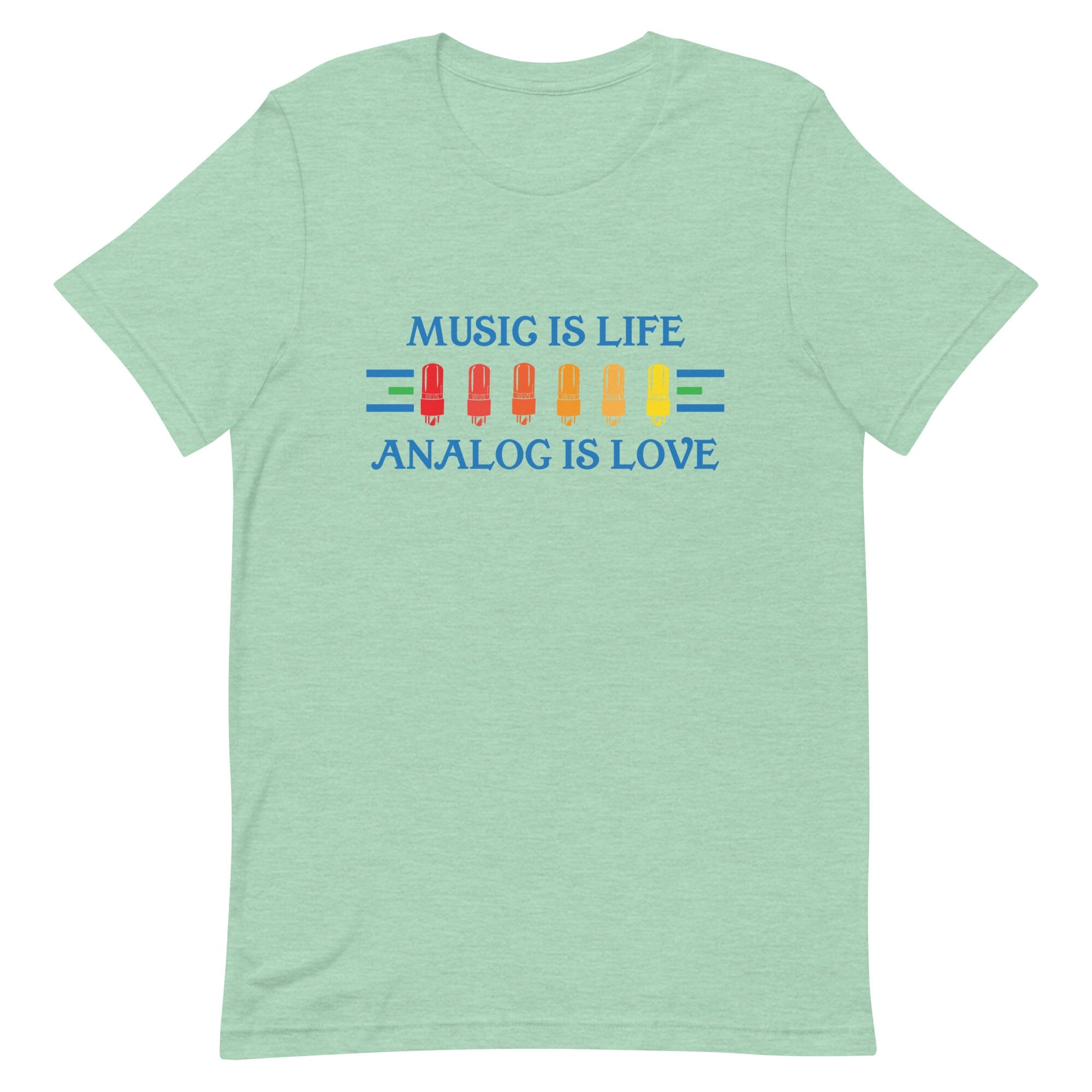 Music is Life, Analog is Love Shirt Apparel Fuzz Audio Heather Prism Mint XS 