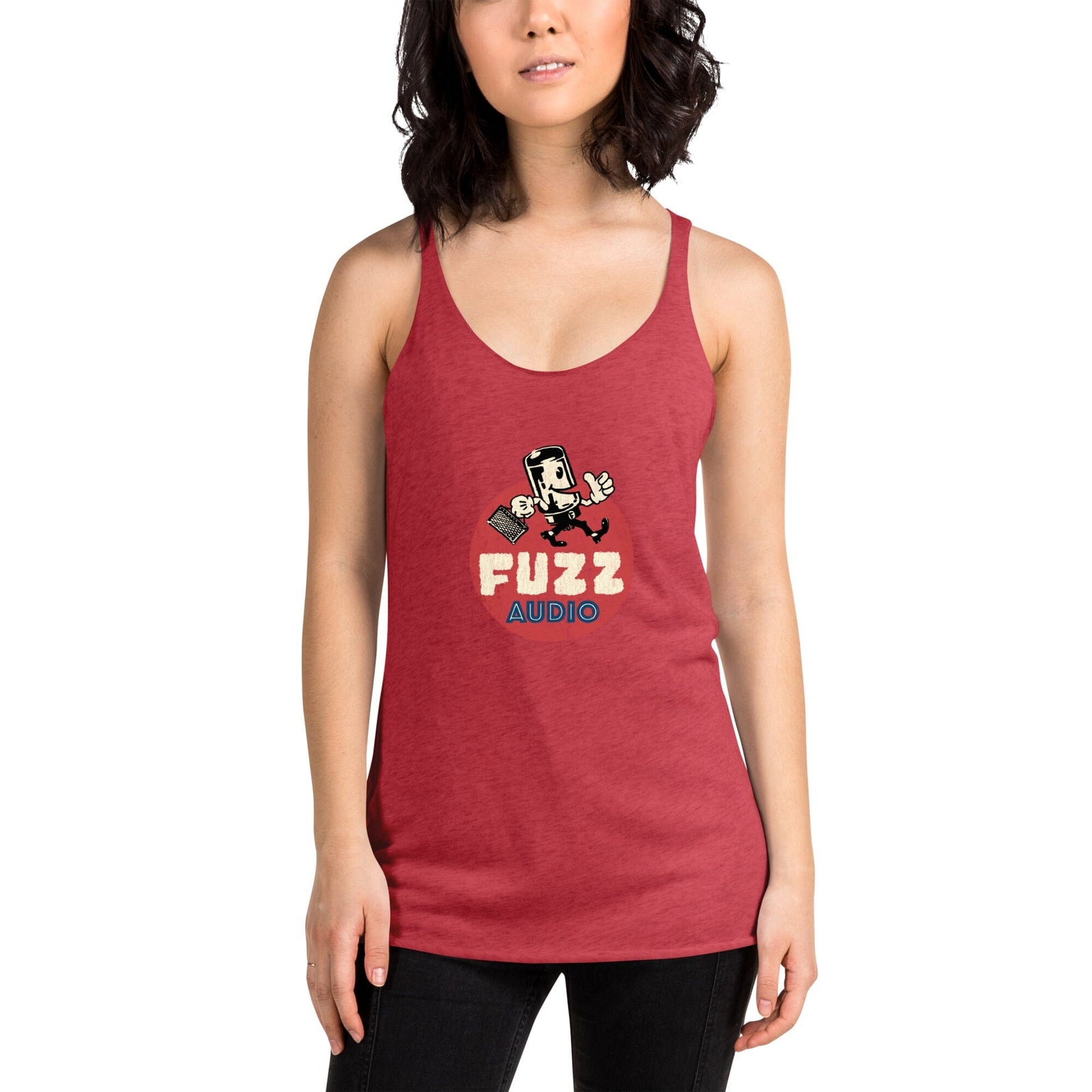 Women's Racerback Tank Fuzz Audio Vintage Red XS 